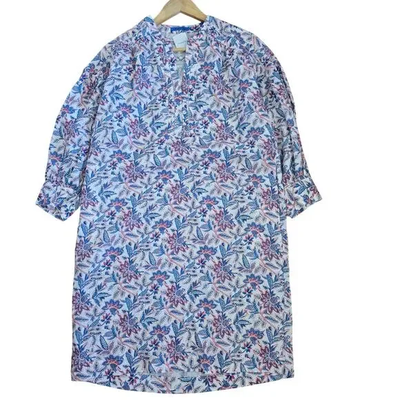 *NWT J. Mclaughlin Nylee 100% Linen Floral Dress Size S Relaxed Fit 3/4 Sleeves - Picture 2 of 12